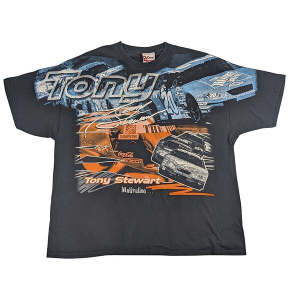 Vintage Tony Stewart #20 Home Depot Nascar All Over Print AOP Shirt Size 2XL - Picture 1 of 7